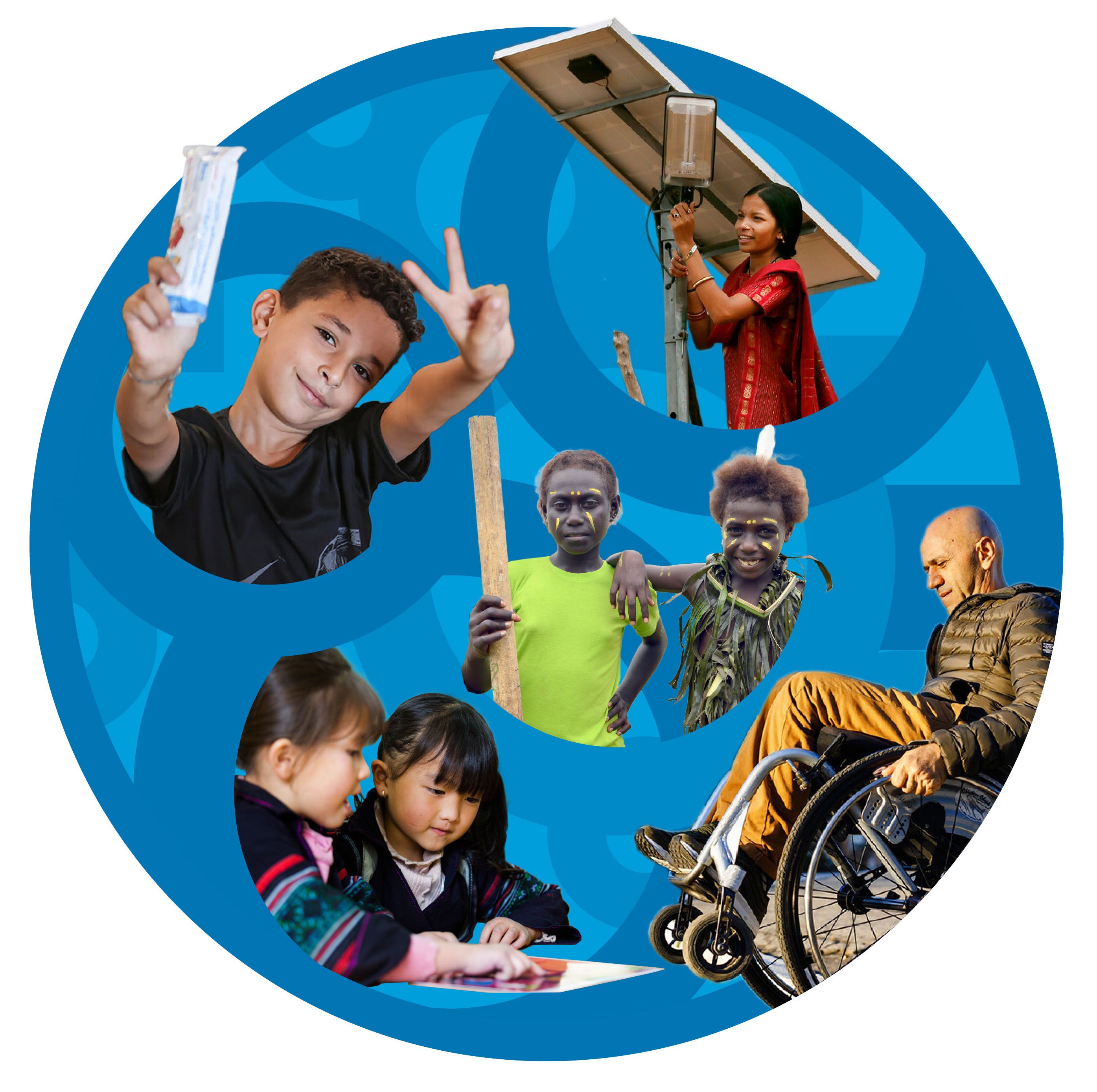a group of people standing on top of a sandy beach